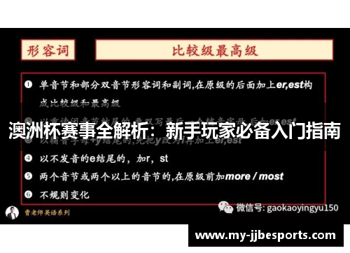 澳洲杯赛事全解析：新手玩家必备入门指南